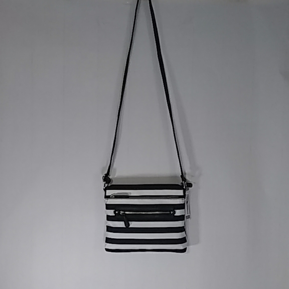 Unbranded Handbags - Cross Body Purse Black and White Stripped …